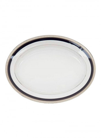 Oval Platter White/Black 16inch