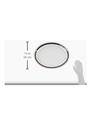 Oval Platter White/Black 16inch