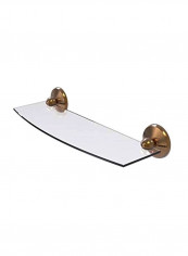 Monte Carlo Collection Wall Mounted Glass Shelf Clear/Gold 18inch