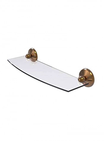 Monte Carlo Collection Wall Mounted Glass Shelf Clear/Gold 18inch