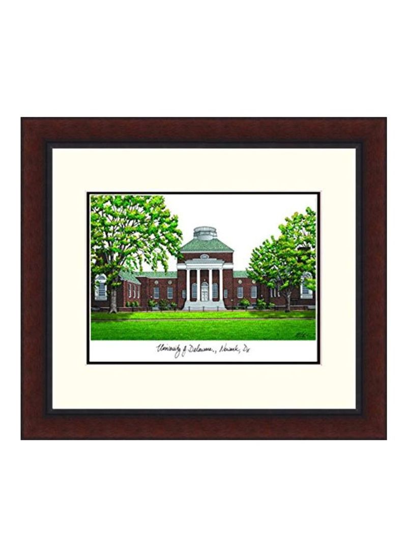 University Of Delaware Legacy Alumnus Lithographic Photo With Frame Brown/Black 16x18inch