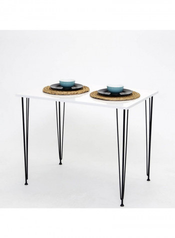 2 Seater Dining Set Black/White 68x99x3cm