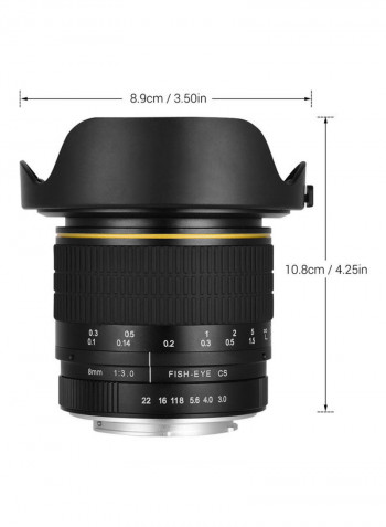 F3.0  Aps-c Fish Eye Lens Black