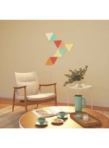 9-Piece Shapes Triangles Starter Kit - Smart WiFi LED Panel System With Music Visualizer White 23 x 20cm