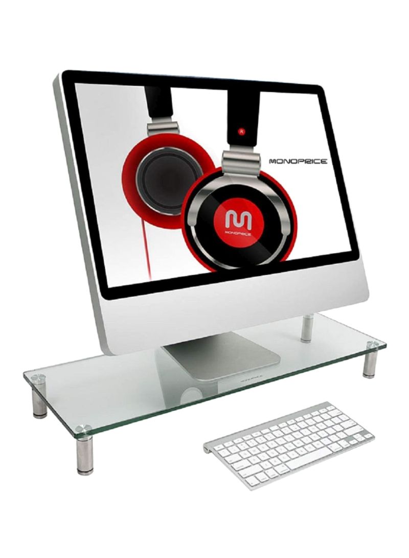 Multimedia Desktop Stand Clear Glass