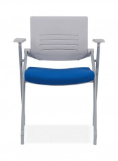 Thick Breathable Mesh Folding Conference Chair Blue/Grey 99 x 64 x 32cm