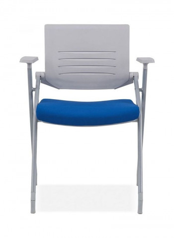 Thick Breathable Mesh Folding Conference Chair Blue/Grey 99 x 64 x 32cm