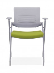 Thick Breathable Mesh Folding Conference Chair Green/Grey 99 x 64 x 32cm