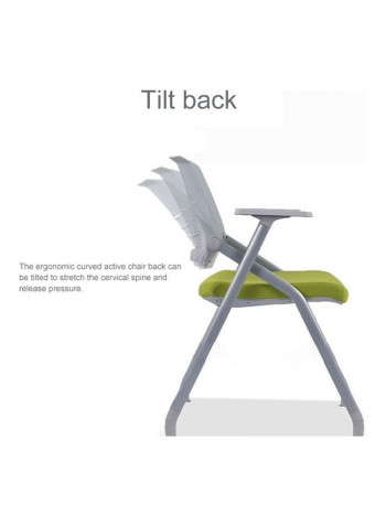 Thick Breathable Mesh Folding Conference Chair Green/Grey 99 x 64 x 32cm