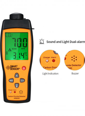 Carbon Dioxide Detector Portable CO2 Meter Gas Tester Multicolor 25.5cm