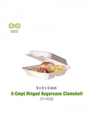 200-Piece Takeout Food Container White 9x9x3inch