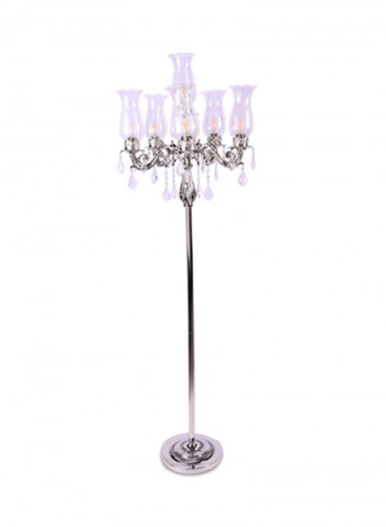 Almandite Floor Lamp Silver/White