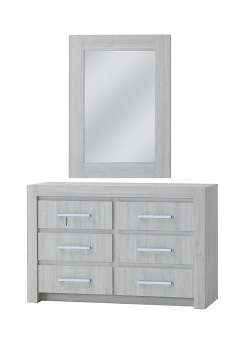 Juhu Dresser With Mirror Light Oak 120x122x48centimeter