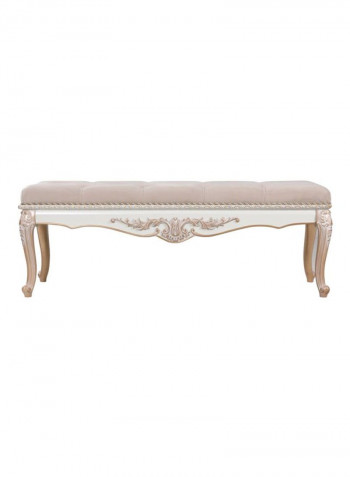 Laiya Wooden Bench Beige/White 143x50x52centimeter