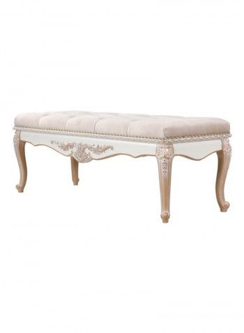 Laiya Wooden Bench Beige/White 143x50x52centimeter