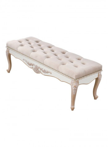 Laiya Wooden Bench Beige/White 143x50x52centimeter