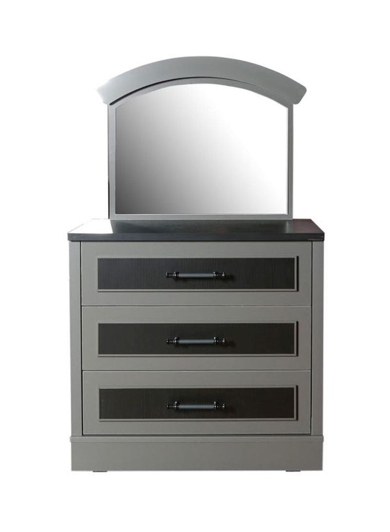 London Dresser With Mirror black 84 x 45 x 146cm