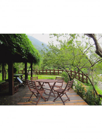 5-Piece Boeta Folding Dining Set Mahogany