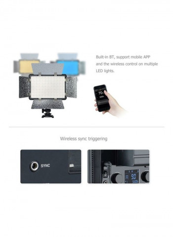 LED Photography Fill-in Lamp Flash Light with Remote Control Black