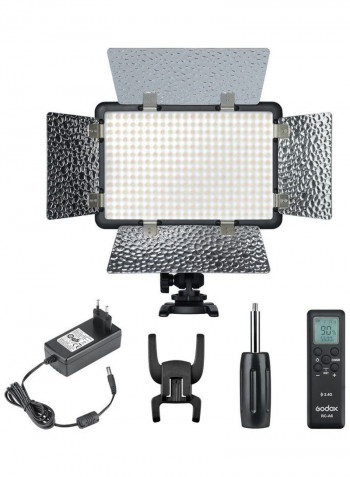 LED Flash Light Photography Fill-in Lamp with Remote Controller Power Adapter White/Black