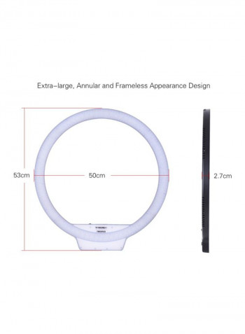 LED Video Ring Light With Remote Control 53x50x2.7centimeter White