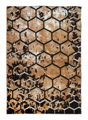 Hanan Collection Contemporary Printed Carpet Brown/White/Black