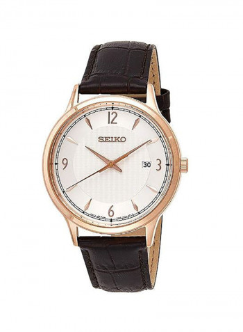 Men's Leather Analog Wrist Watch SGEH88P1