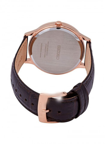Men's Leather Analog Wrist Watch SGEH88P1