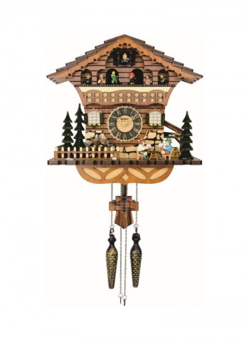 Wooden Decorative Dancers Cuckoo Clock Brown/Yellow/Black 35x34x18centimeter