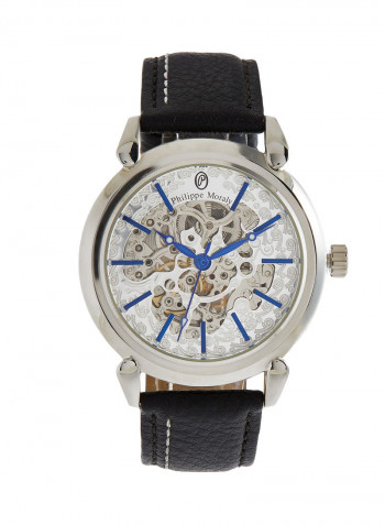 Men's Leather Analog Wrist Watch LA1717WWEB