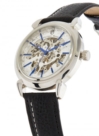 Men's Leather Analog Wrist Watch LA1717WWEB