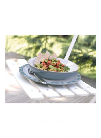 4-Piece Individual Pasta Bowl Blue/White/Yellow 10x4.8x10inch
