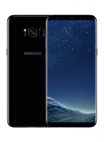هاتف جاالاكسي S8 بلس ثنائي الشريحة لون أسود بذاكرة وصول عشوائي 4 جيجابايت وذاكرة داخلية 64 غيغابايت ويدعم تقنية 4G LTE