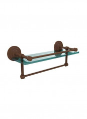 Wall Mounted Glass Shelf Brown/Clear 16x5x5inch