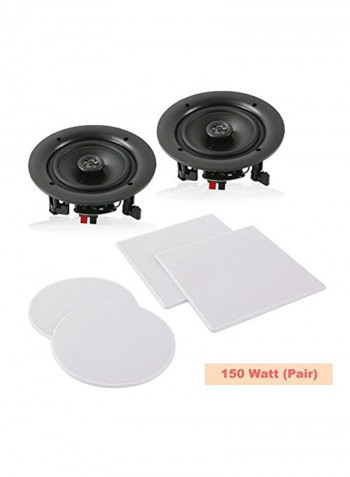 2-Piece In-Ceiling 2-Way Speaker System PDIC1656 Silver