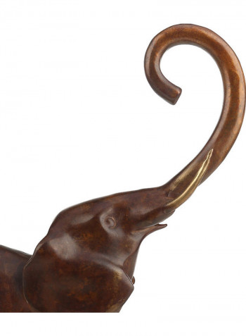 Mother And Child Elephant Brass Sculpture Brown