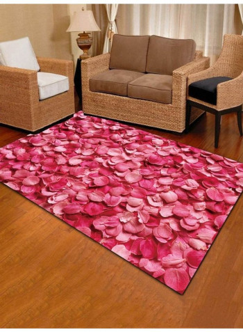 Flower Petals Pattern Floor Mat Pink 140x200cm