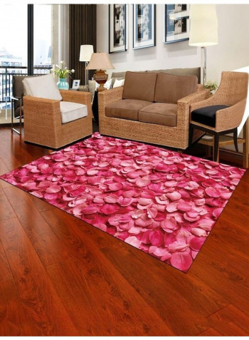 Flower Petals Pattern Floor Mat Pink 140x200cm