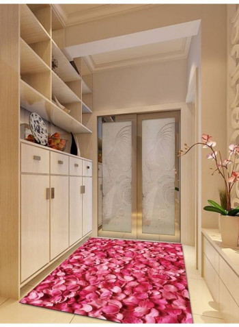 Flower Petals Pattern Floor Mat Pink 140x200cm