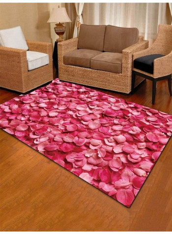 Flower Petals Pattern Floor Mat Pink 140x200cm