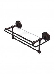 Wall Mounted Towel Bar Glass Shelf Brown/Clear 16x5x5inch