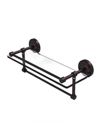 Wall Mounted Towel Bar Glass Shelf Brown/Clear 16x5x5inch