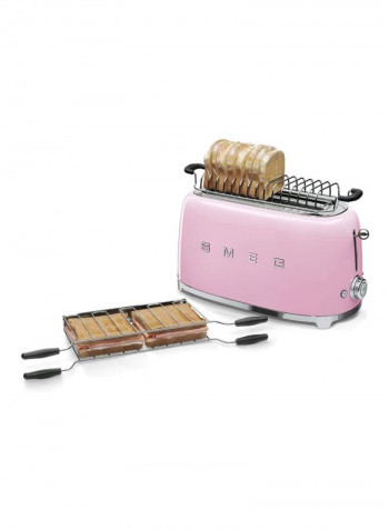50's Retro Style Aesthetic 4-Slice Toaster 1500W TSF02PKUK Pink/Silver