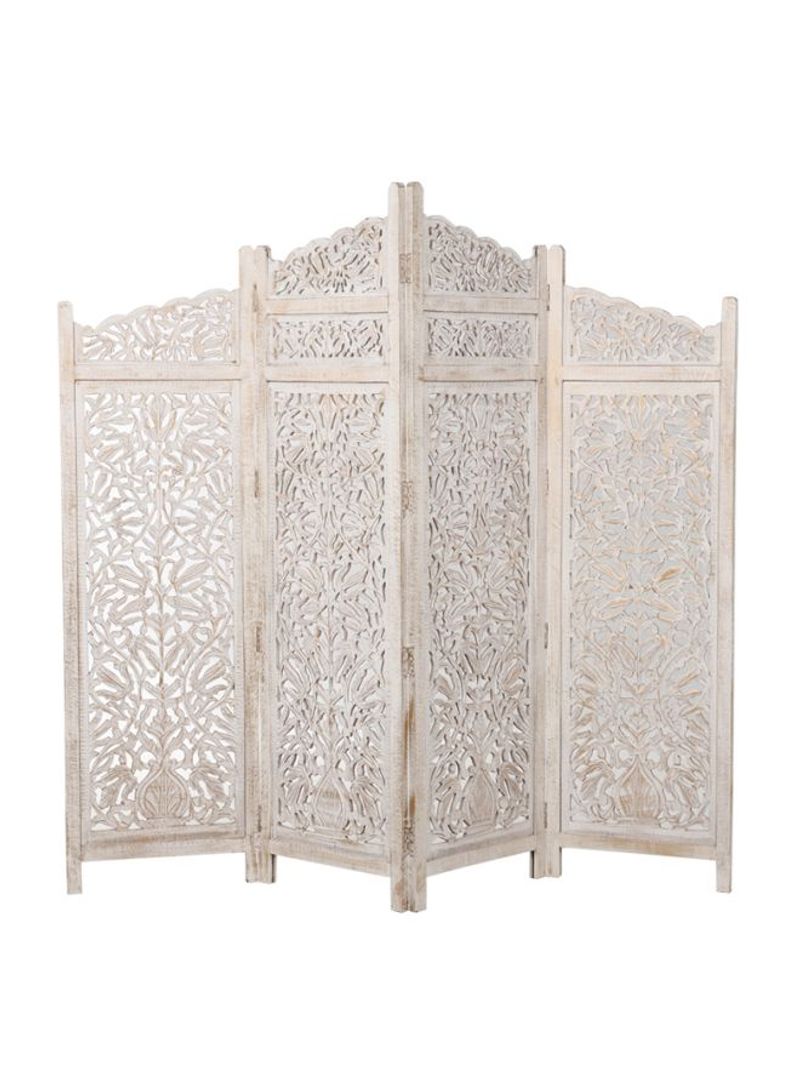 Wooden Room Dividers White/Gold