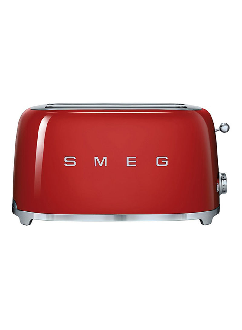 50's Retro Style Aesthetic 4-Slice Toaster 1500W TSF02RDUK Red/Silver