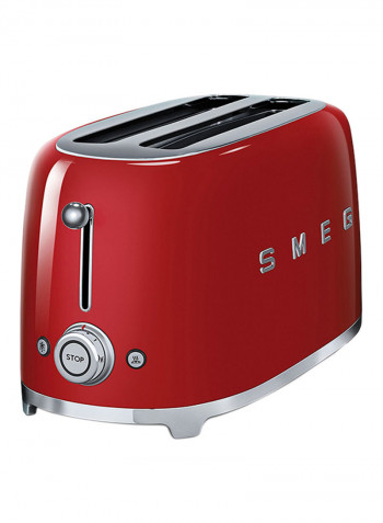 50's Retro Style Aesthetic 4-Slice Toaster 1500W TSF02RDUK Red/Silver