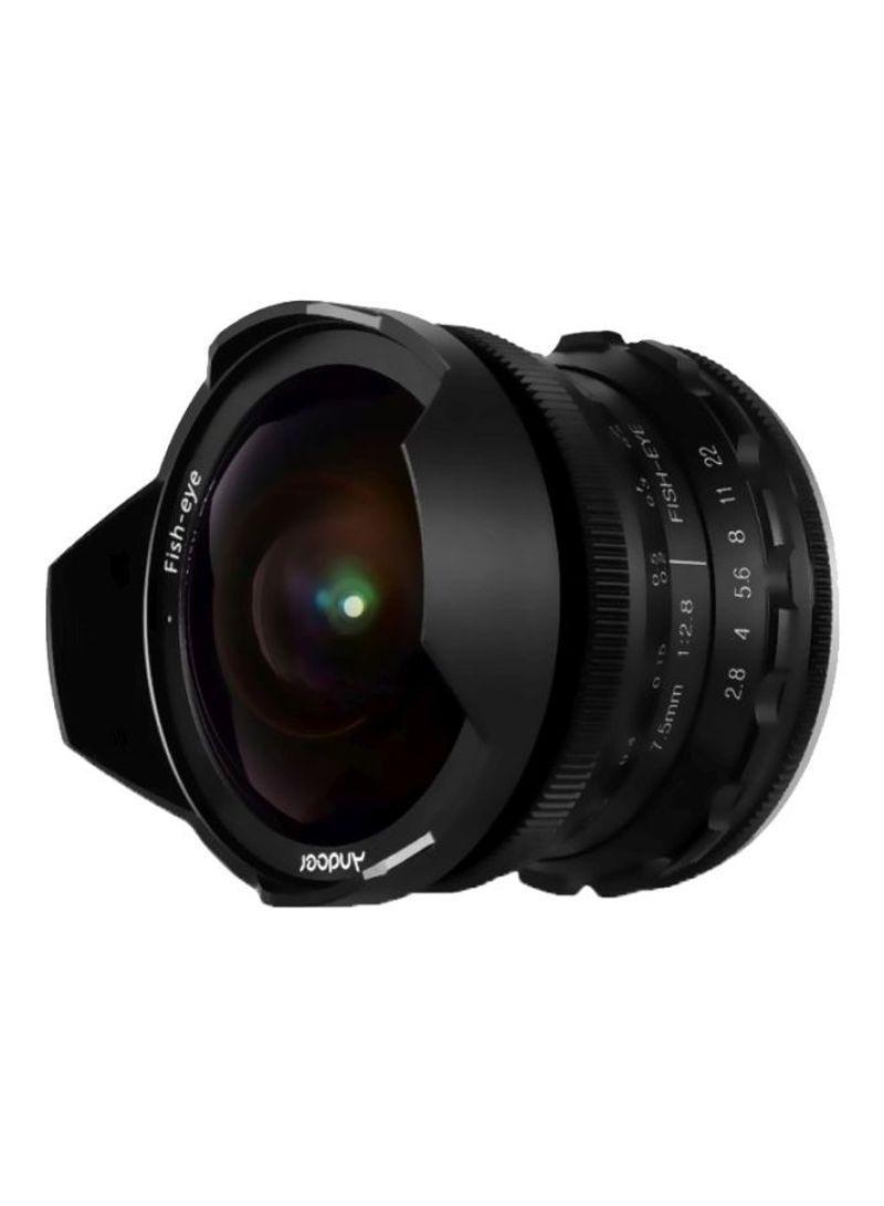 Manual Focus Fisheye Lens Ultra Wide Angle 6.1x6cm Black