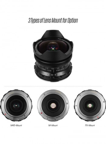 Manual Focus Fisheye Lens Ultra Wide Angle Black/Silver