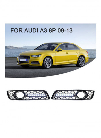 1 Pair Front Bumper Fog Light Lamp Grille Pair Set for Audi A3 8P 09-13