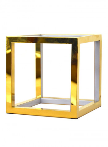 Square LED Table Lamp Gold/Clear 18x18x18centimeter